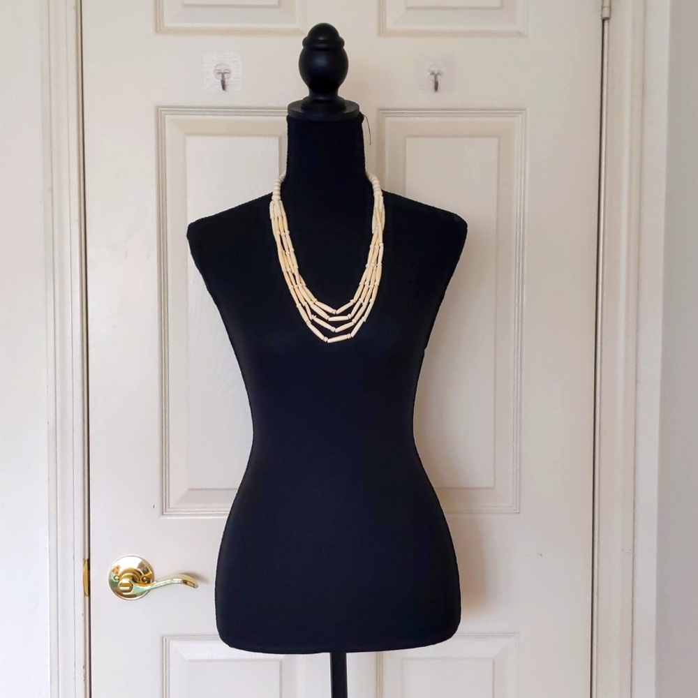 NWT. Vintage The Limited Four Strands Bone Beige Necklace.